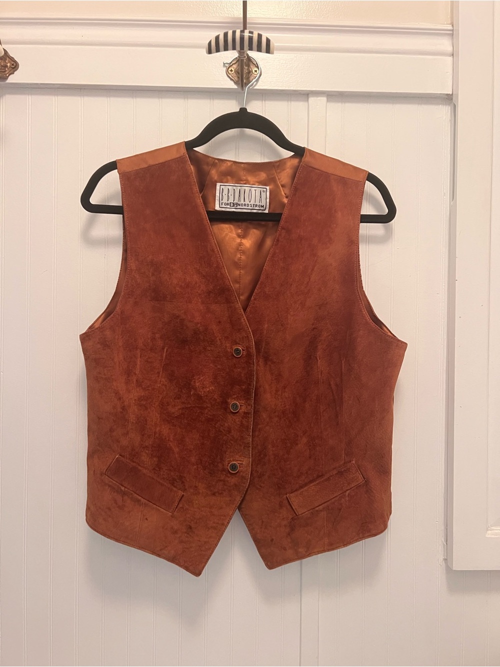 VINTAGE 100% Leather BB Dakota Nordstrom Vest Size Large